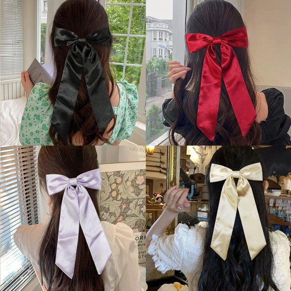 Women's Sweet Korean Style Bow Knot Cloth Polyester Hair Clip