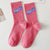 Women's Sweet Letter Heart Shape Cotton Crew Socks A Pair