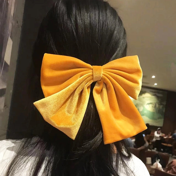 Women's Sweet Simple Style Bow Knot Flannel Hair Clip