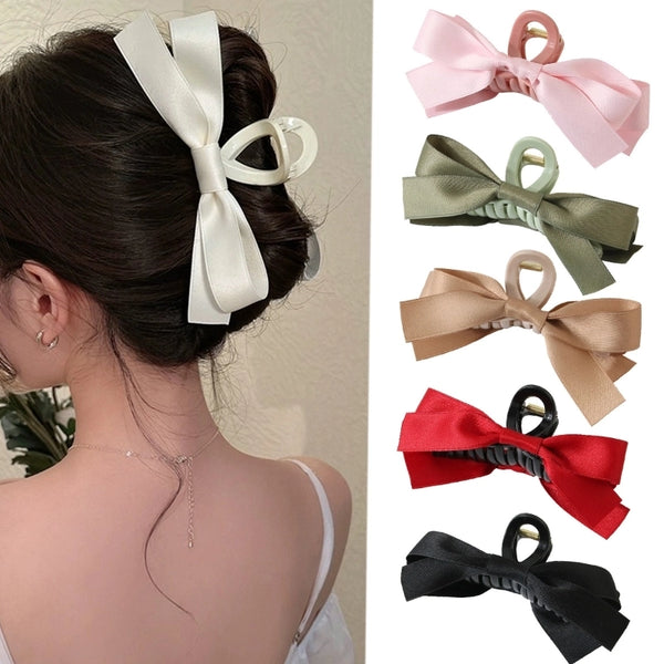 Women's Sweet Simple Style Bow Knot Plastic Hair Clip