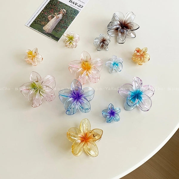 Women's Sweet Simple Style Flower Plastic Hair Claws