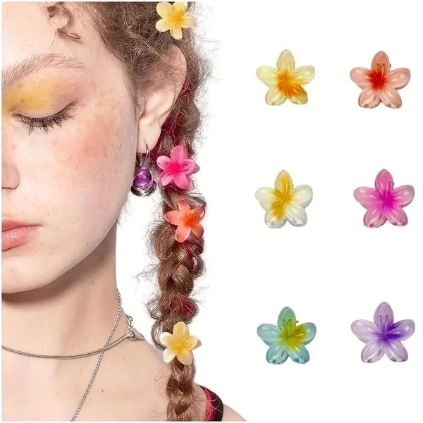 Women's Sweet Simple Style Flower Plastic Hair Clip