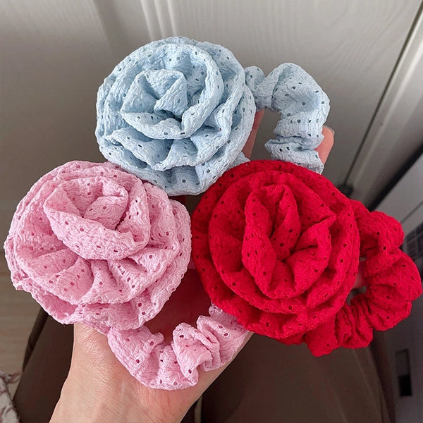 Women's Sweet Simple Style Rose Cloth Hair Tie