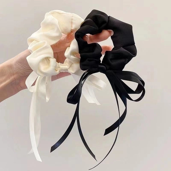 Women's Sweet Simple Style Solid Color Bow Knot Cloth Handmade Hair Tie