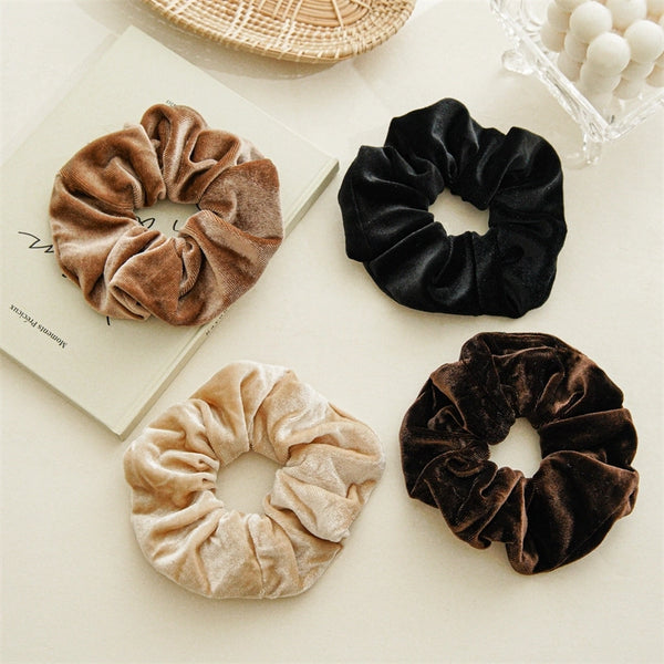 Women's Sweet Solid Color Cloth Hair Tie