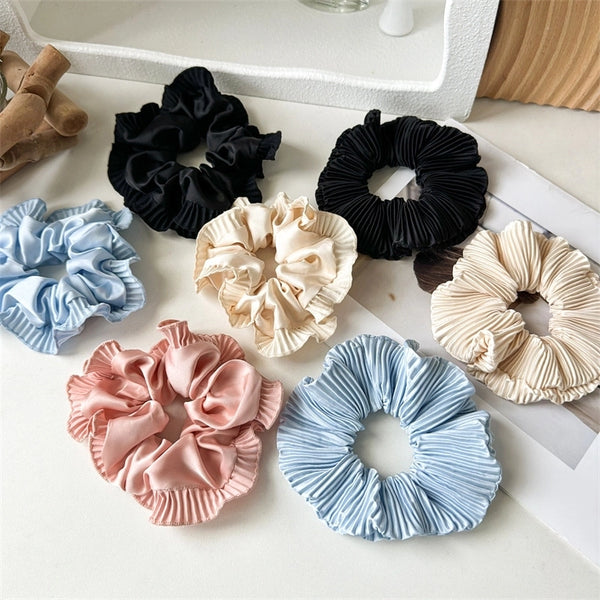 Women's Sweet Solid Color Cloth Handmade Hair Tie