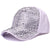 Women's Sweet Solid Color Rhinestone Curved Eaves Baseball Cap