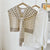 Women's Sweet Stripe Knit Crochet Lace Shawl