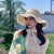 Women's Vacation Color Block Curved Eaves Sun Hat