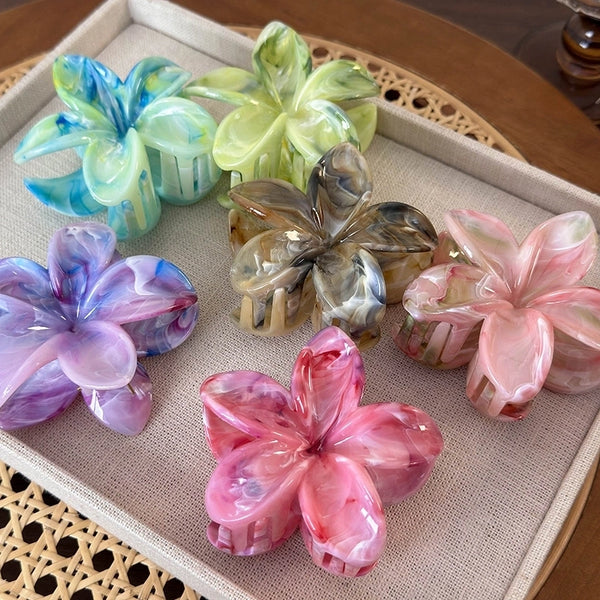 Women's Vacation Simple Style Flower Plastic Hair Claws