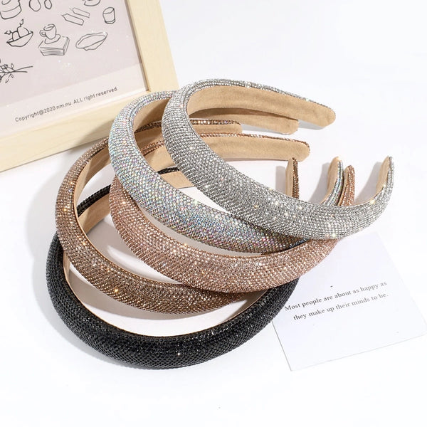 Women's Vacation Simple Style Solid Color Rhinestone Hair Band