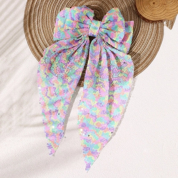 Women's Y2K Sweet Simple Style Sequins Bow Knot Synthetic Yarn Hair Clip