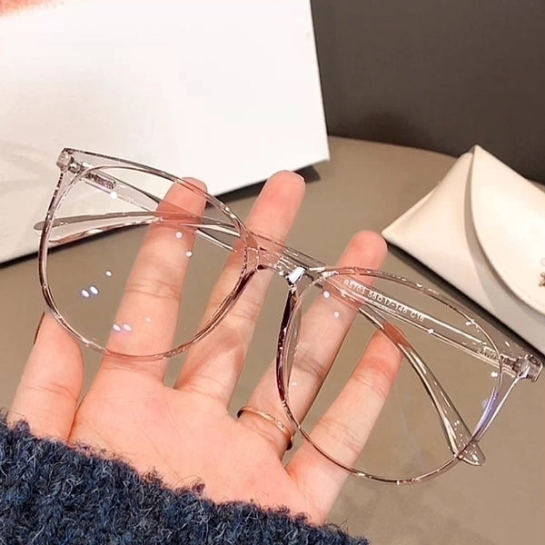 Xiaohongshu Anti-blue Light Large Frame Round Glasses Frame Plain  New Glasses Frame Ultra Light Artistic Plain Glasses Fashion