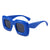 Y2k Color Block Pc Square Full Frame Women's Sunglasses