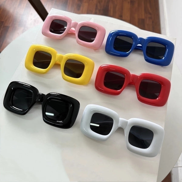 Y2k Color Block Pc Square Full Frame Women's Sunglasses