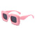 Y2k Color Block Pc Square Full Frame Women's Sunglasses