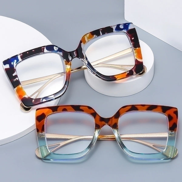 Y2k Hip-hop Retro Geometric Pc Square Full Frame Glasses