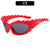 Y2k Hip-hop Streetwear Wings Ac Polygon Full Frame Women's Sunglasses