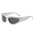 Y2k Irregular Color Block Pc Oval Frame Full Frame Women's Sunglasses