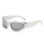 Y2k Irregular Color Block Pc Oval Frame Full Frame Women's Sunglasses