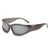 Y2k Irregular Color Block Pc Oval Frame Full Frame Women's Sunglasses