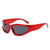 Y2k Irregular Color Block Pc Oval Frame Full Frame Women's Sunglasses