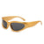 Y2k Irregular Color Block Pc Oval Frame Full Frame Women's Sunglasses