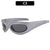 Y2k Punk Gradient Color Ac Oval Frame Full Frame Women's Sunglasses