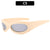 Y2k Punk Gradient Color Ac Oval Frame Full Frame Women's Sunglasses