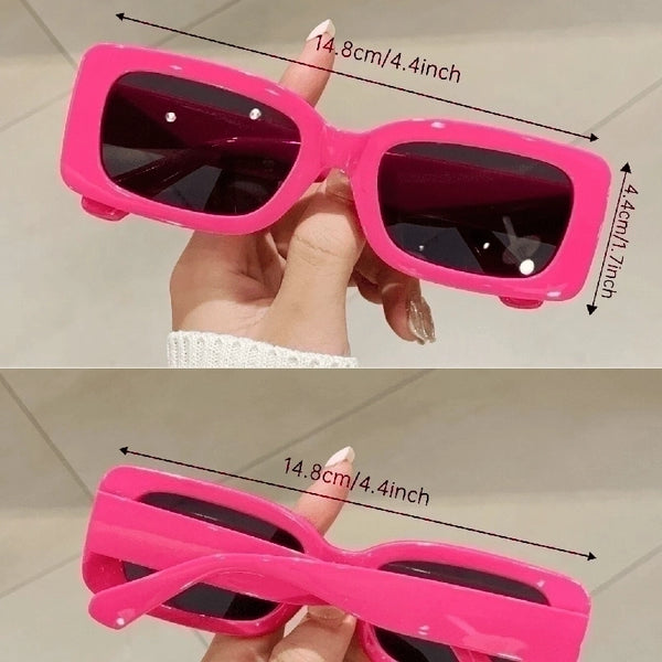 Y2k Retro Solid Color Resin Square Full Frame Women's Sunglasses