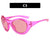 Y2k Solid Color Pc Round Frame Full Frame Women's Sunglasses