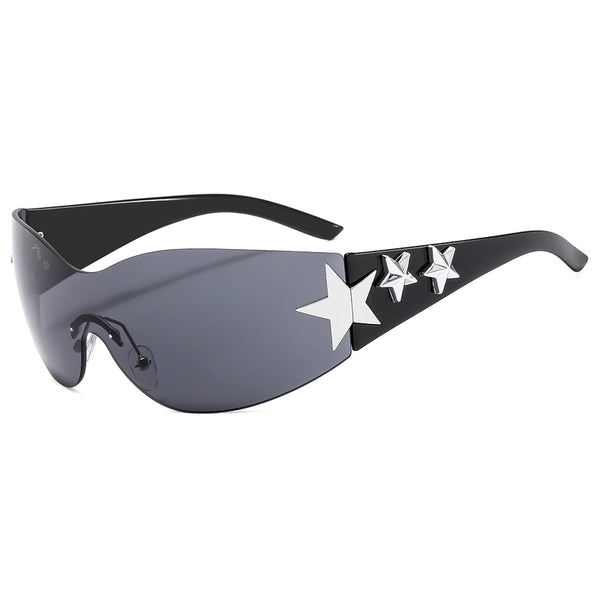 Y2k Streetwear Star Pc Special-shaped Mirror Frameless Glasses