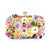 Yellow Blue Black Satin Flower Square Evening Bags