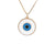 Yiwu Foreign Trade Copper Zircon Ornament European And American Copper Plated Real Gold Love Fatima Devil's Eye Necklace