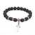 Yoga Beads Energy Natural Stone Bracelet Frosted Stone Volcanic Stone Cross Bracelet