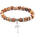 Yoga Beads Energy Natural Stone Bracelet Frosted Stone Volcanic Stone Cross Bracelet