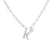 Zircon Micro-inlaid Heart-shaped English Letter Necklace Stainless Steel Necklace