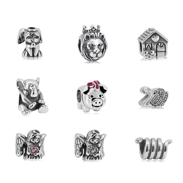 A Pack Of 3 Minimalist Animal Angel House Stainless Steel Polishing Beads Jewelry Accessories