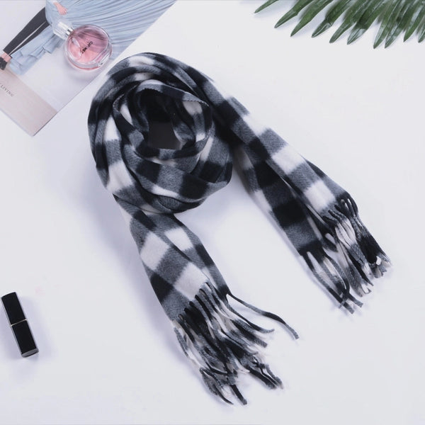 Autumn And Winter Children's Double-sided Plaid Scarf Men's Adult Scarf Hanging Beard Annual Gift Red Scarf Wholesale