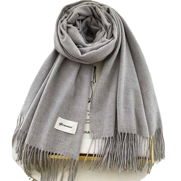 Autumn And Winter  New Cashmere Scarf Texture Solid Color Tassel Warm Long Shawl  Thick Couple Scarf