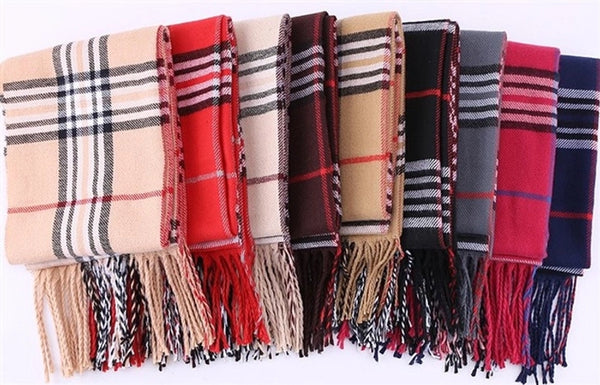 Autumn And Winter New Men's Scarf Warm Korean Style British Plaid Cashmere Versatile Classic Men's And Women's Student Scarf