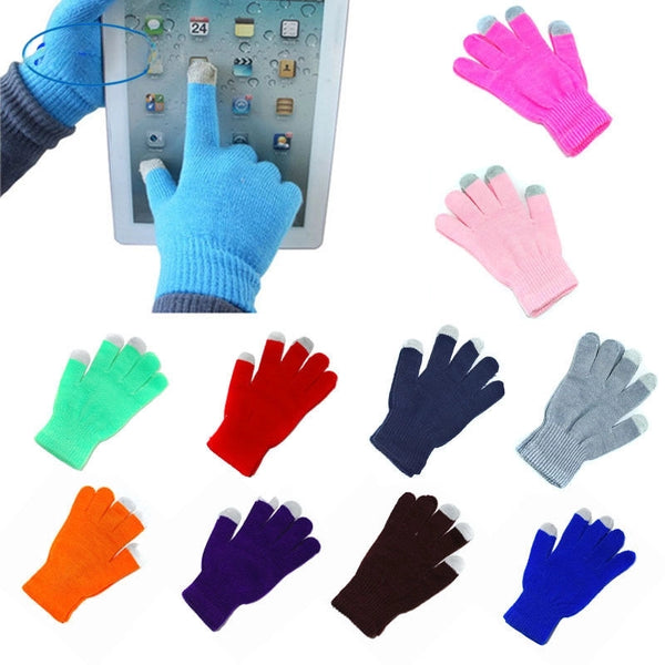 Autumn And Winter Plush Thick Touch Screen And Thin Acrylic Warm Cold-proof Knitted Wool Touch Screen Gloves Wholesale