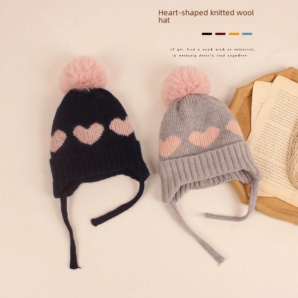 Baby Hat Baby Children's Autumn And Winter Thickened Wool Hat Boys And Girls Korean Fashion Winter Cute Knitted Hat