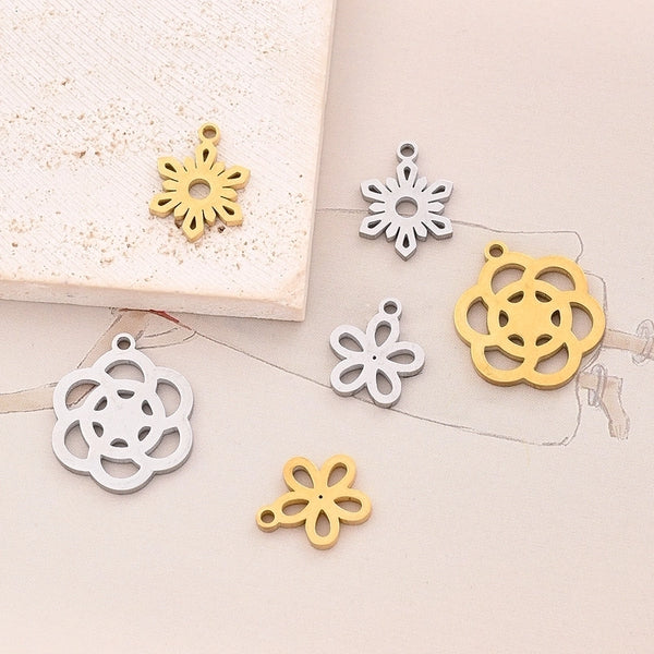 Best Seller In Europe And America DIY Ornament Accessories Furnace Vacuum Plating Hollow Five Petal Flower SUNFLOWER Garland Pendant