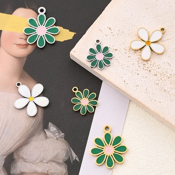 Best Seller In Europe And America DIY Ornament Accessories Oil-Spot Glaze Flowers Pendant