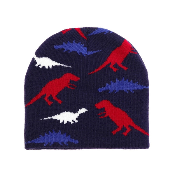 Boy's Cute Dinosaur Jacquard Wool Cap