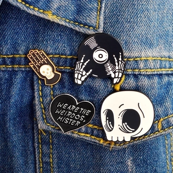 Cartoon Cute Creative Skull Alloy Drip Oil Brooch