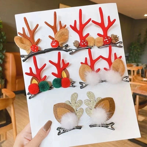 Cartoon Style Antlers Plush Plush Hair Clip 1 Pair