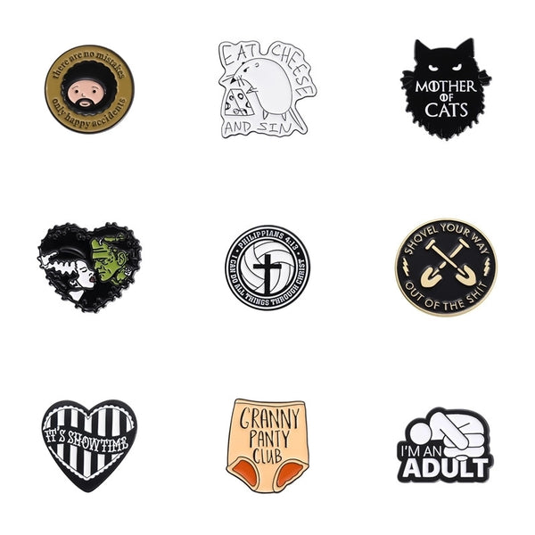 Cartoon Style Cute Cowboy Style Letter Heart Shape Ghost Alloy Stamping Stoving Varnish Plating Unisex Badge Brooches Collar Pin