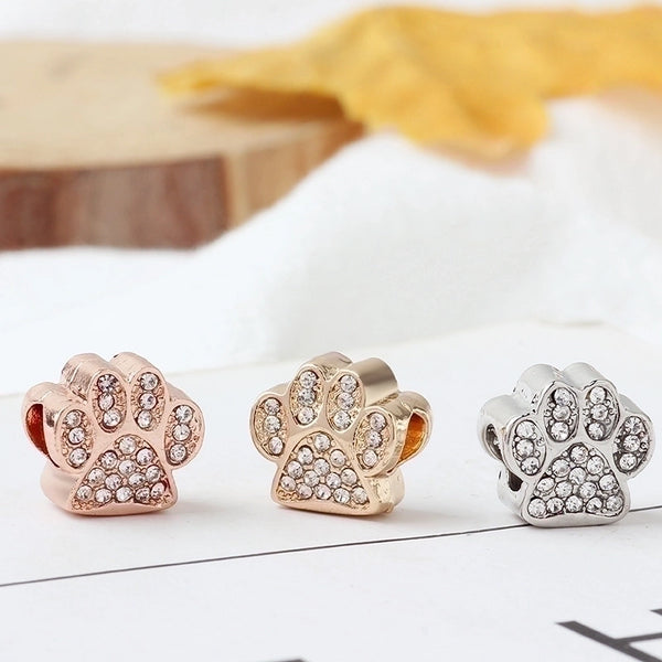 Cartoon Style Cute Paw Print Alloy Inlay Rhinestones Jewelry Accessories